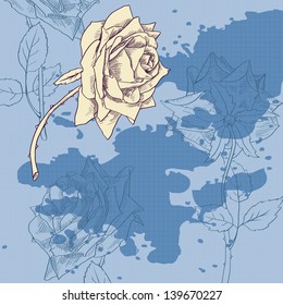 rose flower,  vector illustration