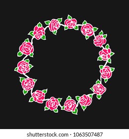 Rose flower vector illustration. Doodle style. Print, logo, decor, textile, paper. Floral bouquet design. Plant card.