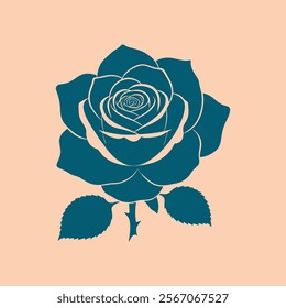 Rose flower vector illustration flat modern minimalis nature