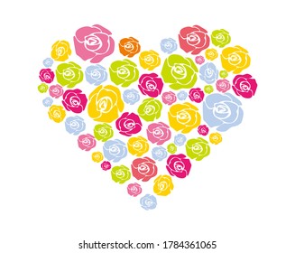 Rose flower vector illustration.
Heart-shaped rose flower