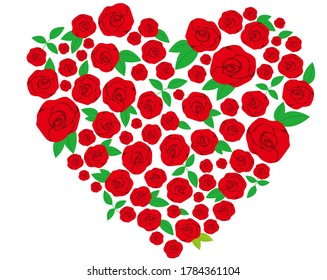 Rose flower vector illustration.
Heart-shaped rose flower
