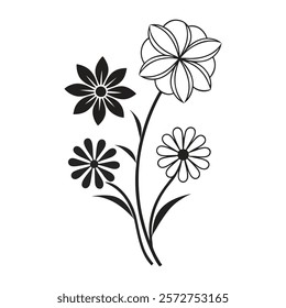 Rose flower vector illustration isolated on white background