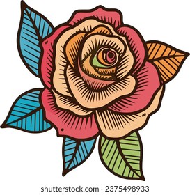 rose flower vector illustration for logos, tattoos, stickers, t-shirt designs, hats