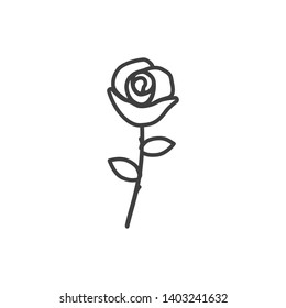 rose flower vector line icon