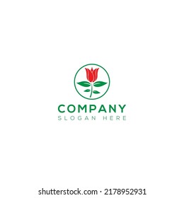 Rose flower vector logo design