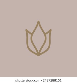 Rose flower vector logo design simple linear style. Beauty brand mark for aesthetic cosmetology and medicine.	
