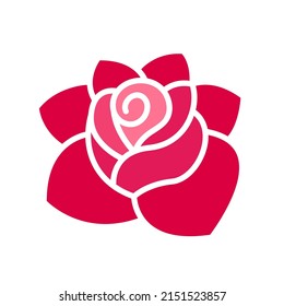 Icono del logotipo del vector de flor rosa