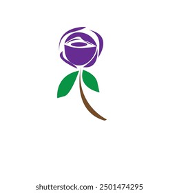 rose flower or vector minimalist rose logo
