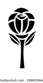 Rose flower vector on white