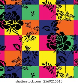 rose flower vector seamless pattern illustration