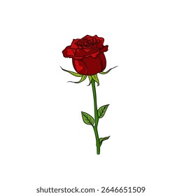 Vetor de flor de rosa com aparência simples pode ser usado para logotipos ou complementos de imagem