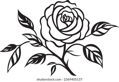 vector de flor de rosa para pegatinas, tatuajes y arte de pared