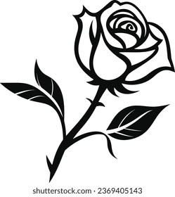 rose flower vector for sticker, tattoo and wall art