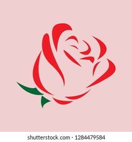 Rose flower vector. valentine background
