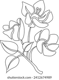 Rose Flower vetor icon line art eps