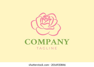 Rose Flower Vintage Logo Design