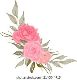 rose flower watercolor bouquet decoration