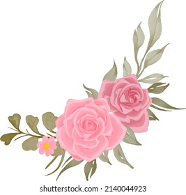 rose flower watercolor bouquet decoration
