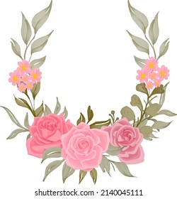 rose flower watercolor bouquet decoration
