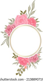 rose flower watercolor frame decoration