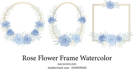 rose flower watercolor frame decoration