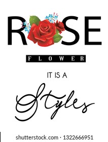 ROSE FLOWER,FOR T-SHIRT SLOGAN