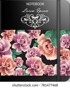 Rose flowers background template Vector. Realistic 3d flowers