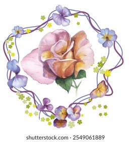 Flores de rosas. Ilustração desenhada à mão feita com lápis aquarela. Use materiais impressos, sinais, objetos, sites, mapas.
