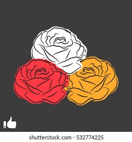 rose, flowers, icon, vector illustration EPS 10