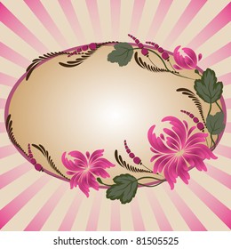 Rose flowers on a beige background - in the style of hand-painted. Floral design. postcard. Basic elements are grouped.
