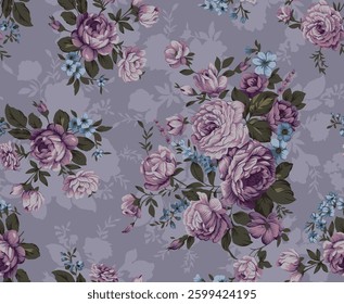 rose flowers pattern for textile design or wall decoration