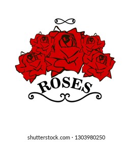 Rose flowers picture isolated