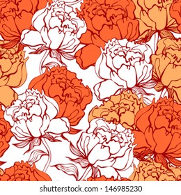 Rose flowers seamless ornament