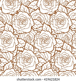 Rose flowers seamless pattern.