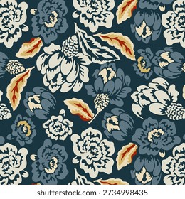 Rose flowers seamless pattern. Beautiful floral background for design