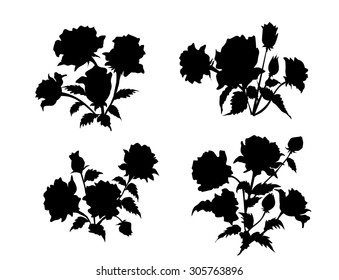 Rose Flowers Silhouette