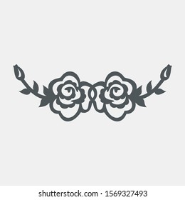 Rose flowers  swirl Ornamental decoration element vector quality vector illustration cut