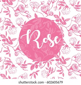 Rose flowers vector background label
