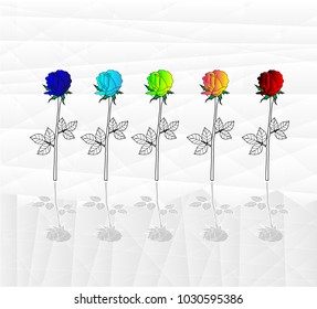 Rose flowers vector design on white geometric background. - Illustration
Flower, Rose - Flower, Ornamental Garden, Formal Garden, Banner - Sign