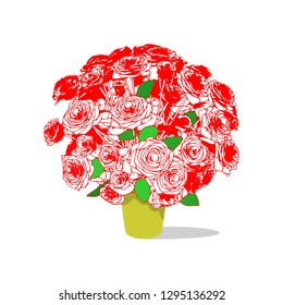 Rose flowers vector icon