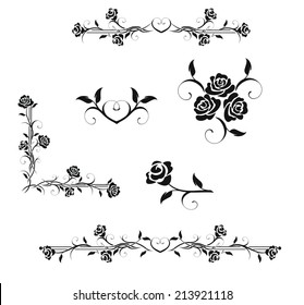 Rose flowers with vintage elements vector