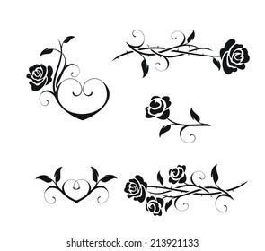 Rose flowers with vintage elements vector