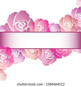 Rose frame background illustration design