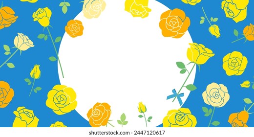 Rose frame inspired by Father's Day (2:1)_vector illustration