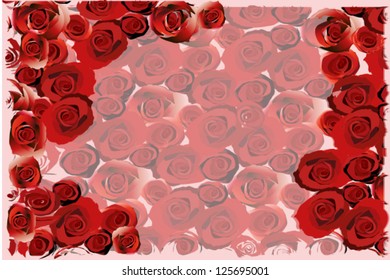 Rose frame for text. vector