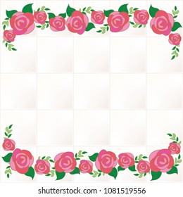 Rose frame tile background
