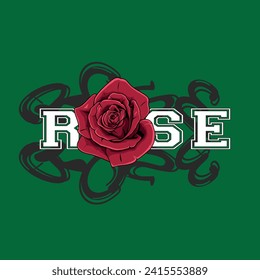 ROSE - Fresh colors and minimalist artwork style. Printable design for t-shirts, mugs, cases, etc.