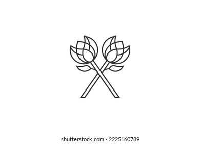 rose geometric logo illustration vector