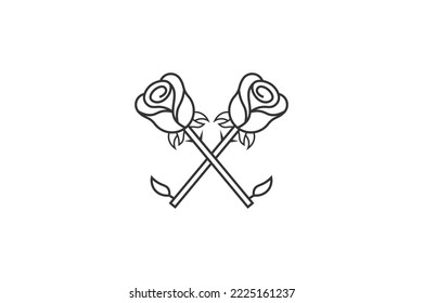 rose geometric logo illustration vector