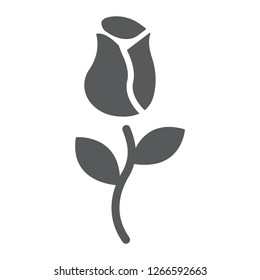 Rose glyph icon, love and floral, flower sign, vector graphics, a solid pattern on a white background, eps 10.